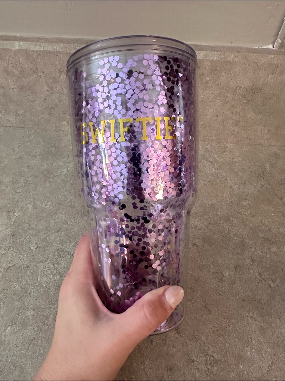Taylor Swift Purple Sequin Glitter Travel Tumbler